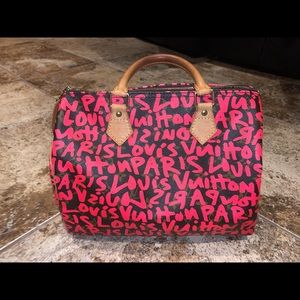 Louis Vuitton Speedy 30 Hot Pink Graffiti